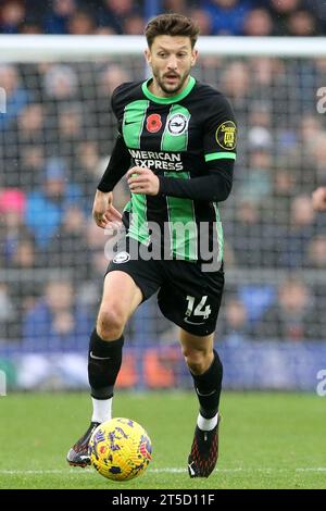 Liverpool, Royaume-Uni. 04 novembre 2023. Adam Lallana de Brighton & Hove Albion en action. Match de Premier League, Everton contre Brighton & Hove Albion au Goodison Park à Liverpool le samedi 4 novembre 2023. Cette image ne peut être utilisée qu'à des fins éditoriales. Usage éditorial uniquement, photo de Chris Stading/Andrew Orchard photographie sportive/Alamy Live News crédit : Andrew Orchard photographie sportive/Alamy Live News Banque D'Images