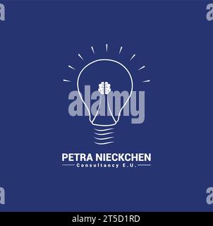 Concept d'ampoule créative avec cerveau pour une agence de recherche Illustration de Vecteur