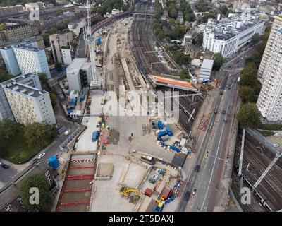 Une vue générale des travaux en cours au terminus londonien de HS2 près d'Euston. Image prise le 27 septembre 2023. © Belinda Jiao jiao.bilin@Gmail. Banque D'Images