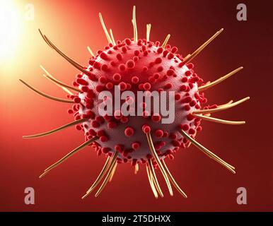 Paramyxovirus, illustration 3D du virus respiratoire Banque D'Images