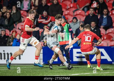 4 novembre 2023, Musgrave Park, Cork, Irlande - United Rugby Championship : Munster vs Dragons Banque D'Images