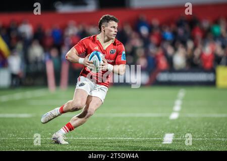 4 novembre 2023, Musgrave Park, Cork, Irlande - United Rugby Championship : Munster vs Dragons Banque D'Images