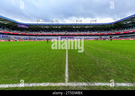 Anderlecht, Belgique. 04 novembre 2023. Lotto Park photographié avant un match de football féminin entre le RSC Anderlecht et Oud Heverlee Leuven lors de la 8e journée de la saison 2023 - 2024 de la Super League belge Lotto Womens, le samedi 4 novembre 2023 à Anderlecht, Belgique . Crédit : Sportpix/Alamy Live News Banque D'Images