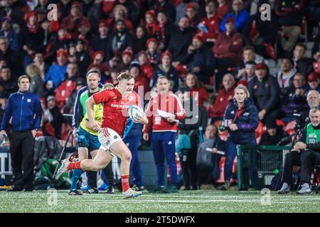 4 novembre 2023, Musgrave Park, Cork, Irlande - United Rugby Championship : Munster vs Dragons Banque D'Images