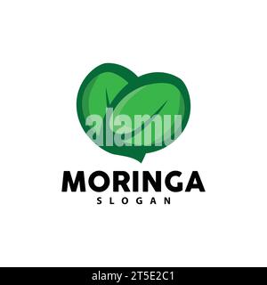 Logo Leaf, vecteur végétal écologique, conception de recyclage de soins de la terre verte, illustration de modèle d'icône de logo Moringa Leaf Illustration de Vecteur