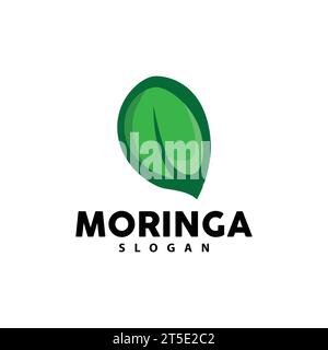 Logo Leaf, vecteur végétal écologique, conception de recyclage de soins de la terre verte, illustration de modèle d'icône de logo Moringa Leaf Illustration de Vecteur