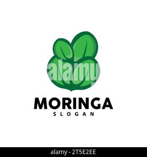 Logo Leaf, vecteur végétal écologique, conception de recyclage de soins de la terre verte, illustration de modèle d'icône de logo Moringa Leaf Illustration de Vecteur