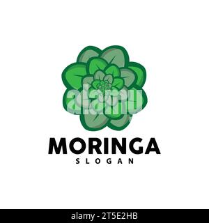 Logo Leaf, vecteur végétal écologique, conception de recyclage de soins de la terre verte, illustration de modèle d'icône de logo Moringa Leaf Illustration de Vecteur