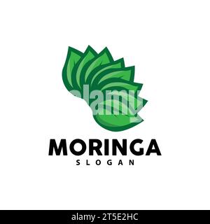 Logo Leaf, vecteur végétal écologique, conception de recyclage de soins de la terre verte, illustration de modèle d'icône de logo Moringa Leaf Illustration de Vecteur