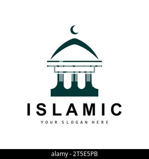 Logo Mosquée, vecteur islamique, Journée islamique Ramadan Design, Eid Eid et Eidul Adha Illustration de Vecteur