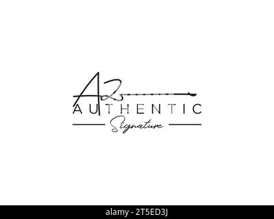 Modèle de logo de signature AZ. Illustration de Vecteur