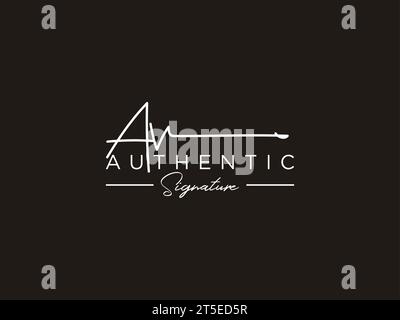Vecteur de modèle de logo de signature AV. Illustration de Vecteur