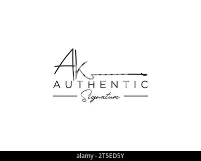 Modèle de logo de signature AK Vector. Illustration de Vecteur