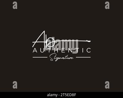 Modèle de logo de signature AB Vector. Illustration de Vecteur