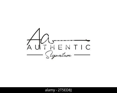 Modèle de logo de signature AA Vector. Illustration de Vecteur