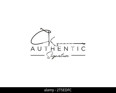 Modèle de logo de signature CK Vector. Illustration de Vecteur