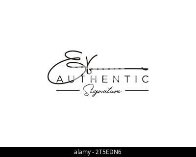 Vecteur de modèle de logo de signature ER. Illustration de Vecteur