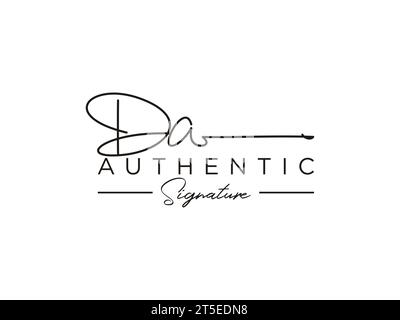 DA Signature logo Template Vector. Illustration de Vecteur