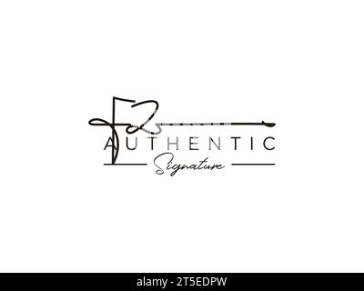 FZ Signature logo Template Vector. Illustration de Vecteur