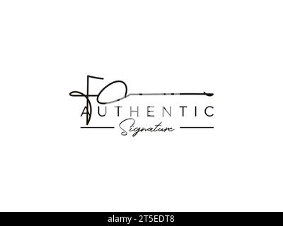 FO modèle de logo de signature Vector. Illustration de Vecteur