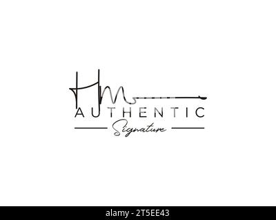 Modèle de logo HM Signature Vector. Illustration de Vecteur