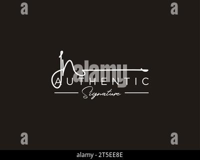 MODÈLE DE logo DE SIGNATURE JN Vector. Illustration de Vecteur