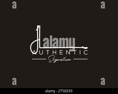 Vecteur de modèle de logo de signature JL. Illustration de Vecteur
