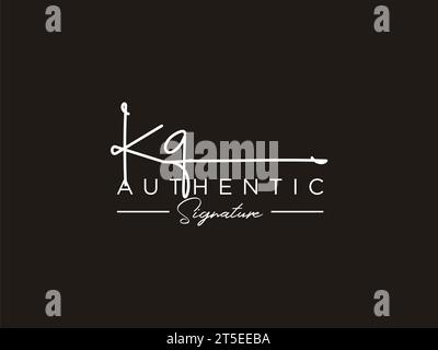 Modèle de logo de signature KQ Vector. Illustration de Vecteur