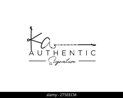 VECTEUR de modèle de logo DE signature KA. Illustration de Vecteur