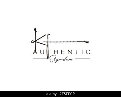 Modèle de logo de signature KF Vector. Illustration de Vecteur