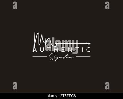 Mn Signature logo Template Vector. Illustration de Vecteur