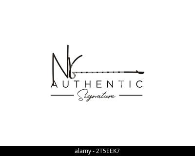 Modèle de logo de signature NR. Illustration de Vecteur