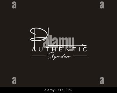 Vecteur de modèle de logo de signature PL. Illustration de Vecteur
