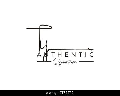 VECTEUR de modèle de logo DE signature TY. Illustration de Vecteur