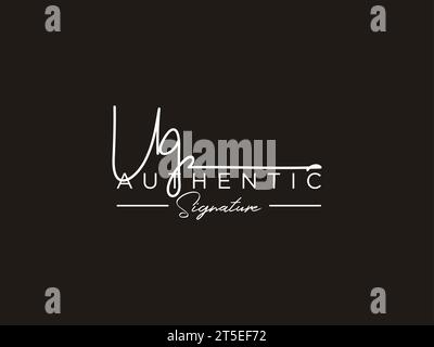 Vecteur de modèle de logo de signature UG. Illustration de Vecteur