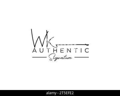 WK Signature logo Template Vector. Illustration de Vecteur