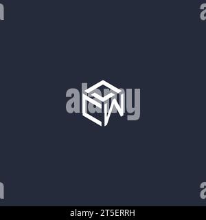Inspiration du logo hexagonal initial CW Illustration de Vecteur