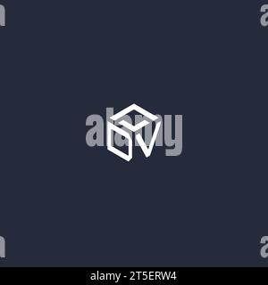 Inspiration de la conception initiale du logo hexagonal DV Illustration de Vecteur