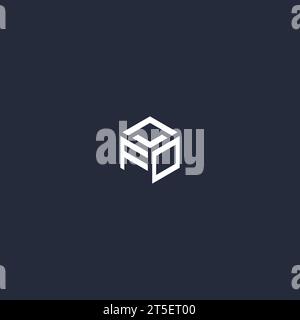 FO initiale logo hexagonal inspiration Illustration de Vecteur
