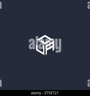 Inspiration initiale de conception de logo hexagone JA Illustration de Vecteur