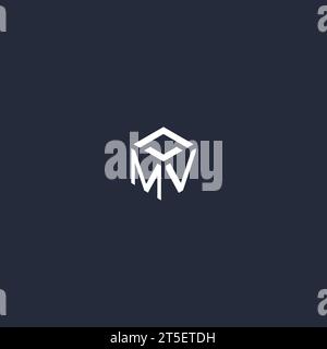 Inspiration du logo hexagonal initial MV Illustration de Vecteur
