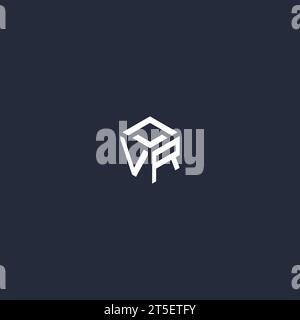 Inspiration de conception initiale de logo hexagone VR Illustration de Vecteur
