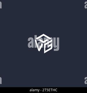 Inspiration initiale du logo hexagonal VG Illustration de Vecteur