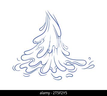 Vecteur d'esquisse minimaliste bleu éclaboussure d'eau Illustration de Vecteur