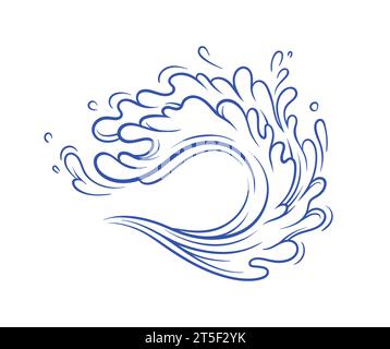 Vecteur d'esquisse minimaliste bleu éclaboussure d'eau Illustration de Vecteur