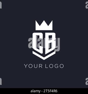 Logo CB avec bouclier et couronne, idées initiales de conception de logo monogramme Illustration de Vecteur