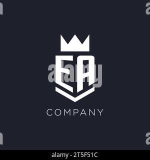 Logo EA avec bouclier et couronne, idées de conception initiale de logo de monogramme Illustration de Vecteur