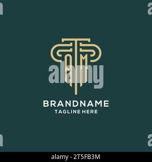 Logo initial de pilier AM, graphique vectoriel de logo de cabinet d'avocats élégant et de luxe Illustration de Vecteur