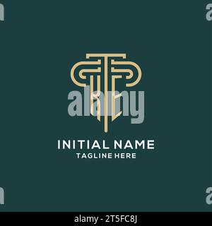 Logo de pilier initial KE, graphique vectoriel de logo de cabinet d'avocats élégant et de luxe Illustration de Vecteur