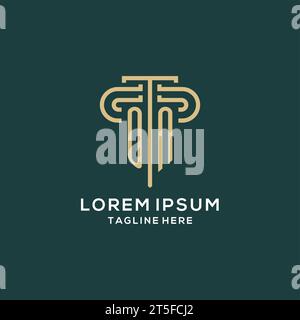 Initiale SUR le logo de pilier, graphique vectoriel de logo de cabinet d'avocats élégant et de luxe Illustration de Vecteur